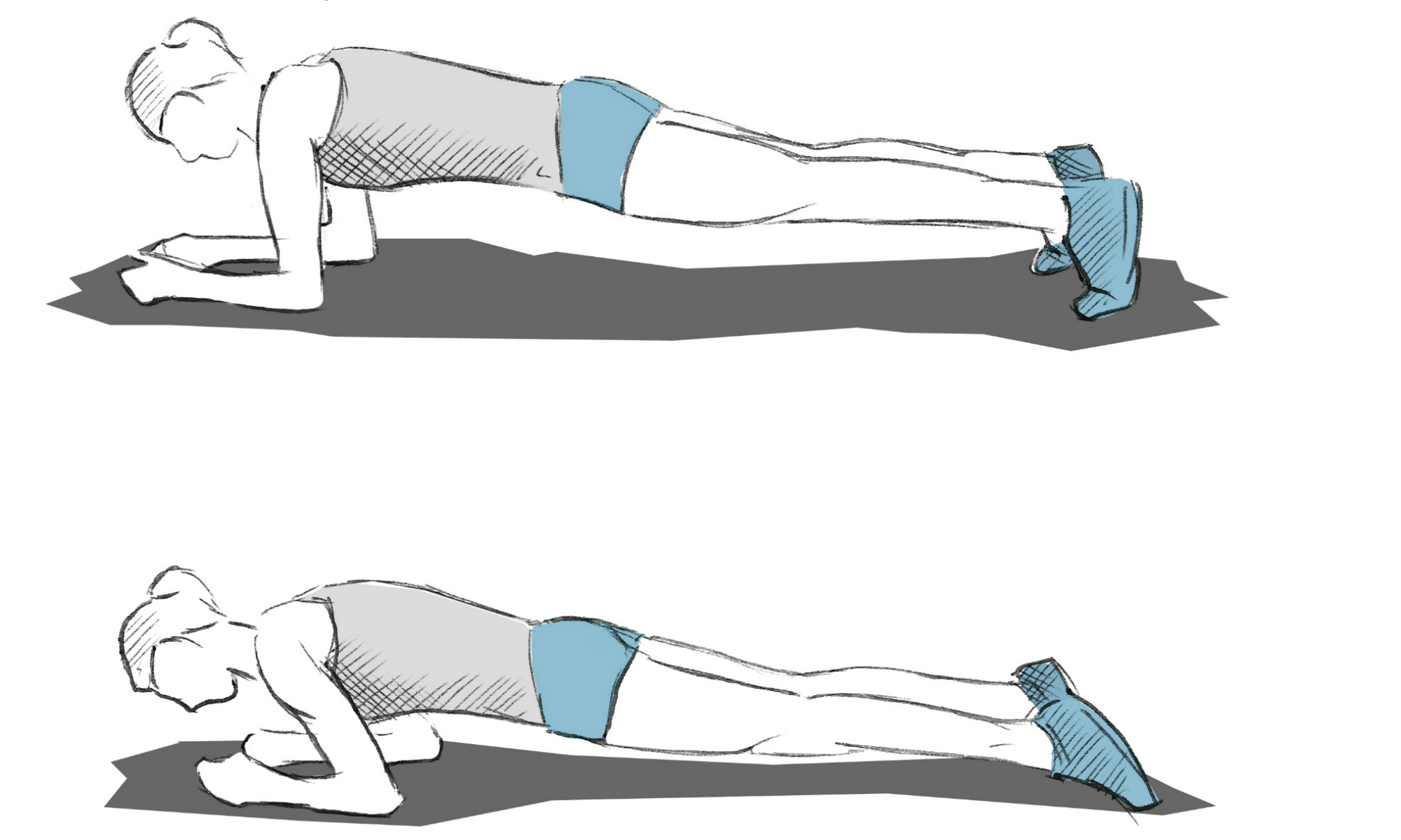 Description de l’exercice de la planche avant-arrière.