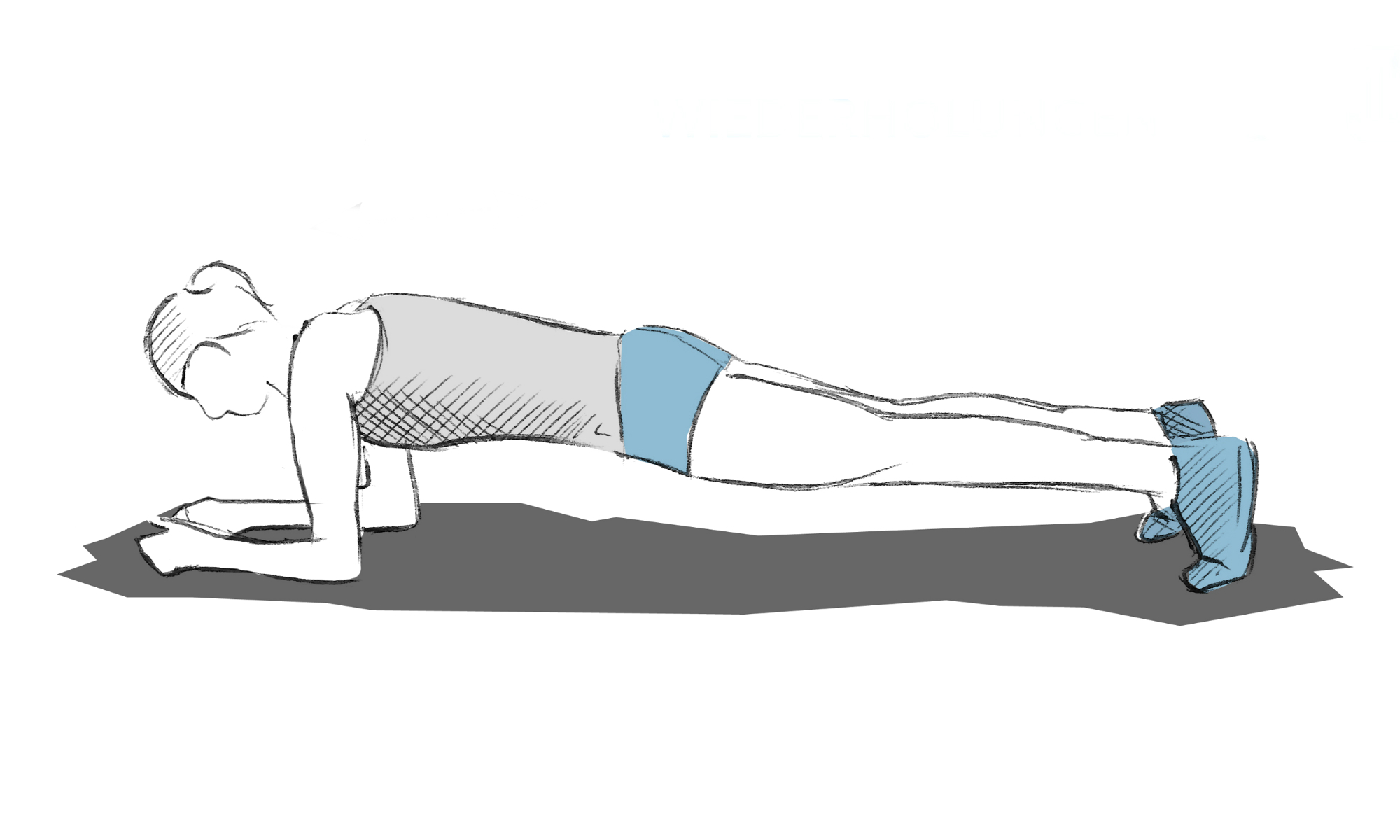Position lors de l’exercice de la planche.