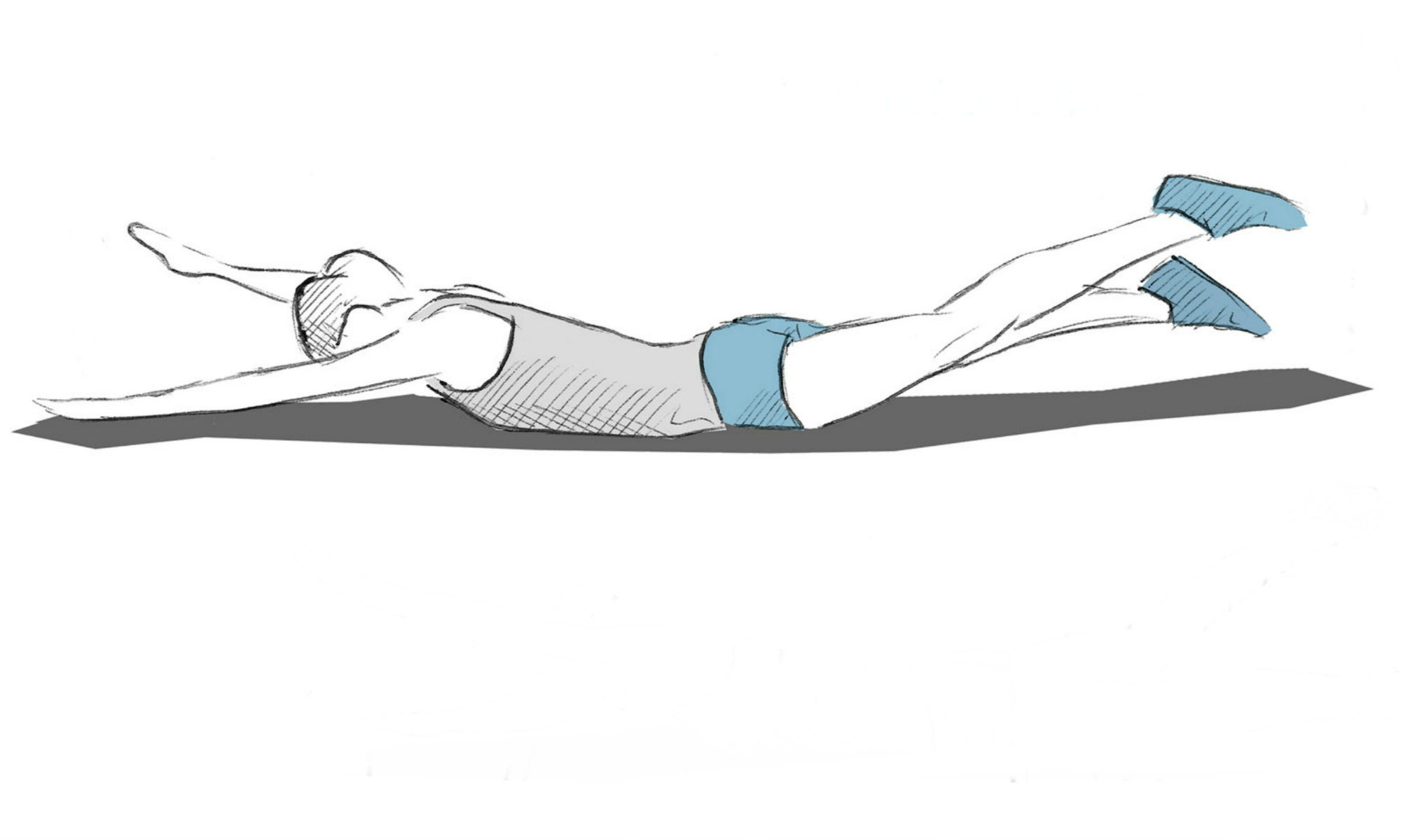 Il sollevamento di gambe e braccia prepara i muscoli per il rientro sugli sci.