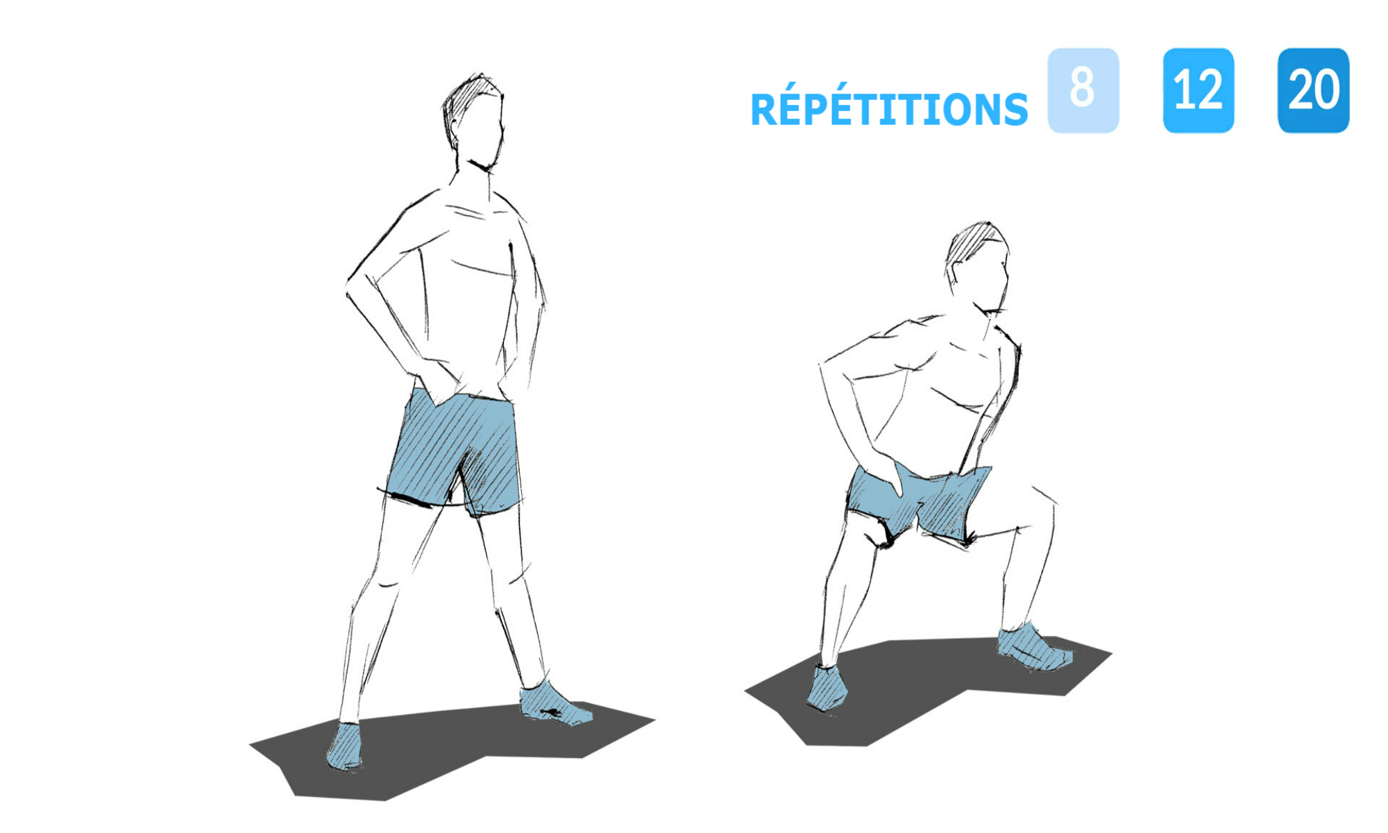  Instructions pour effectuer des squats sumo.