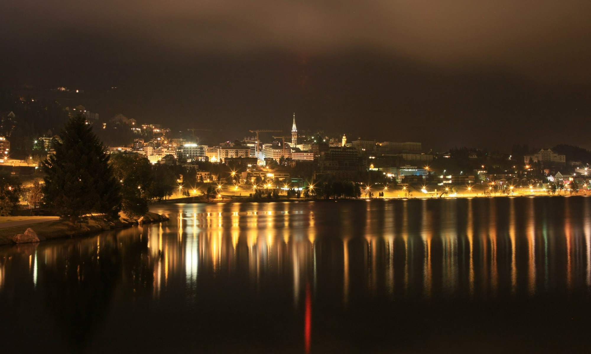 St. Moritz bei Nacht.