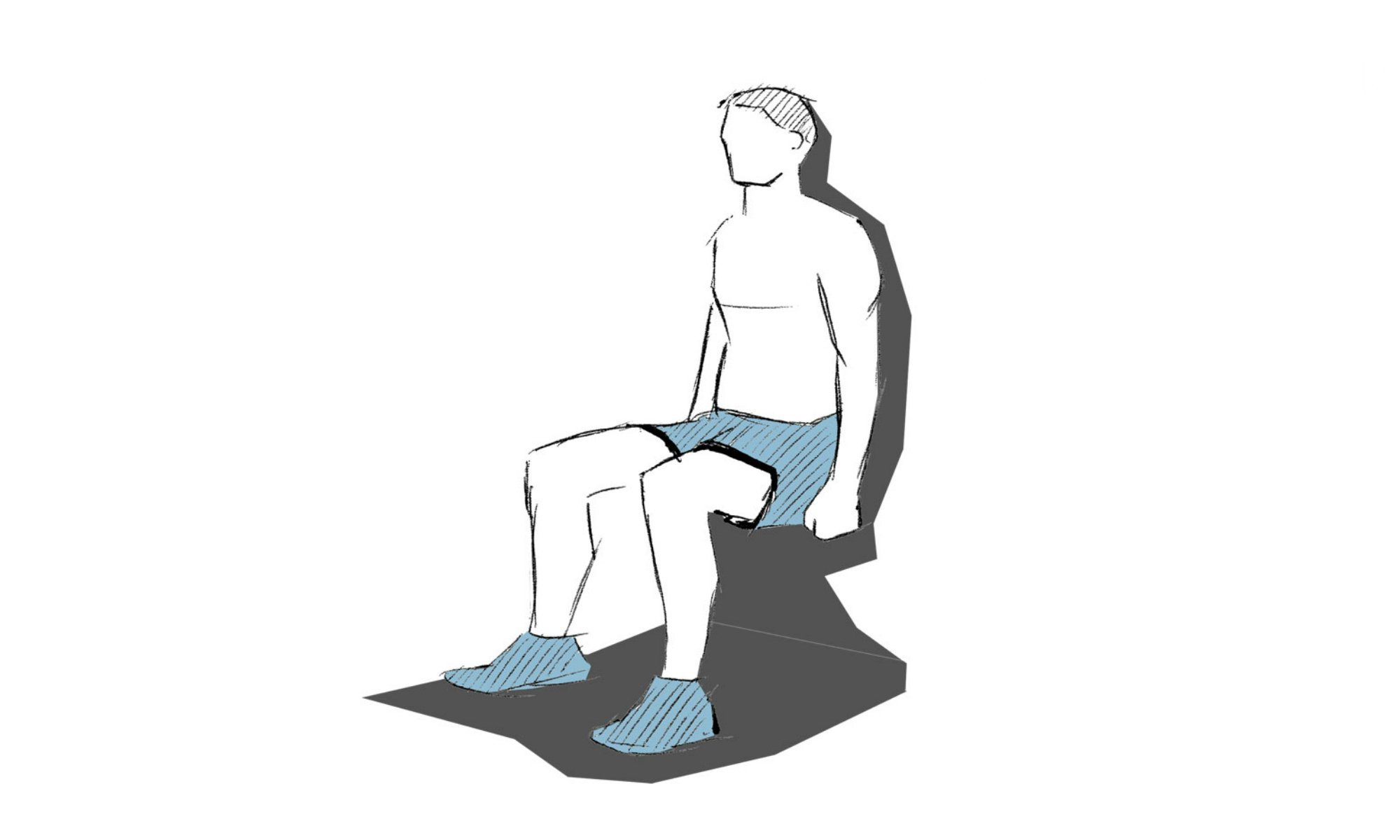 De wall sit is een oefening waarbij je met je rug tegen de muur zit.