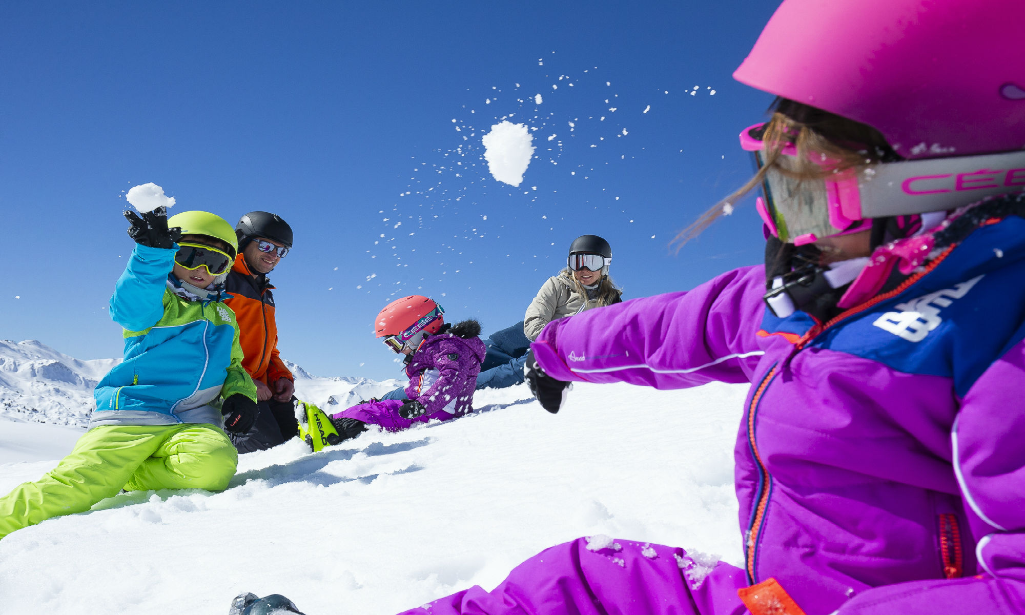 A family having fun at the La Plagne funslope