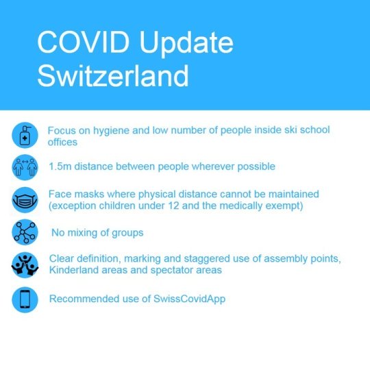Covid-19 - ski schools in Switzerland: the 6 measures to ensure the safety of skiers.