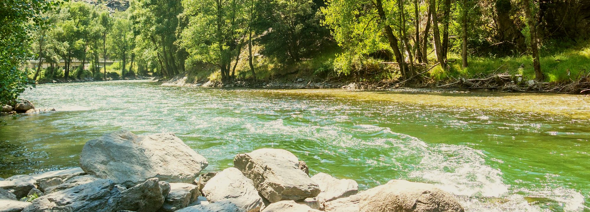The Noguera Pallaresa and its strong rapids.