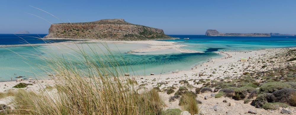 A panorama of the Balos lagoon, perfect for snorkelling.