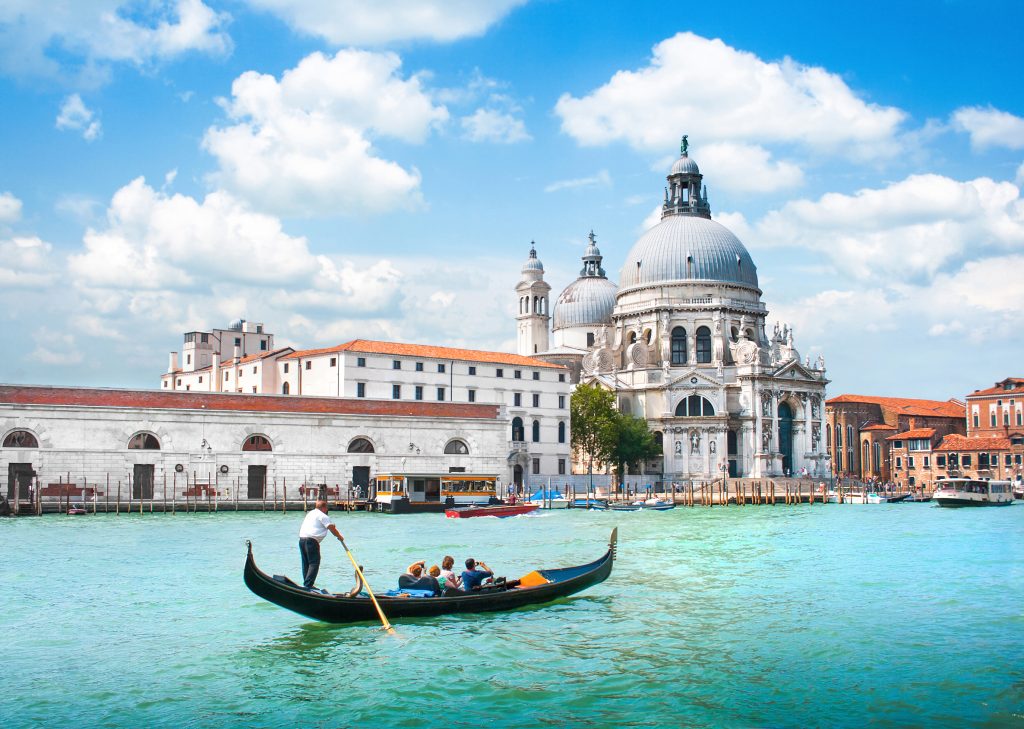 A gondolier ride across the Venice Lagoon. 