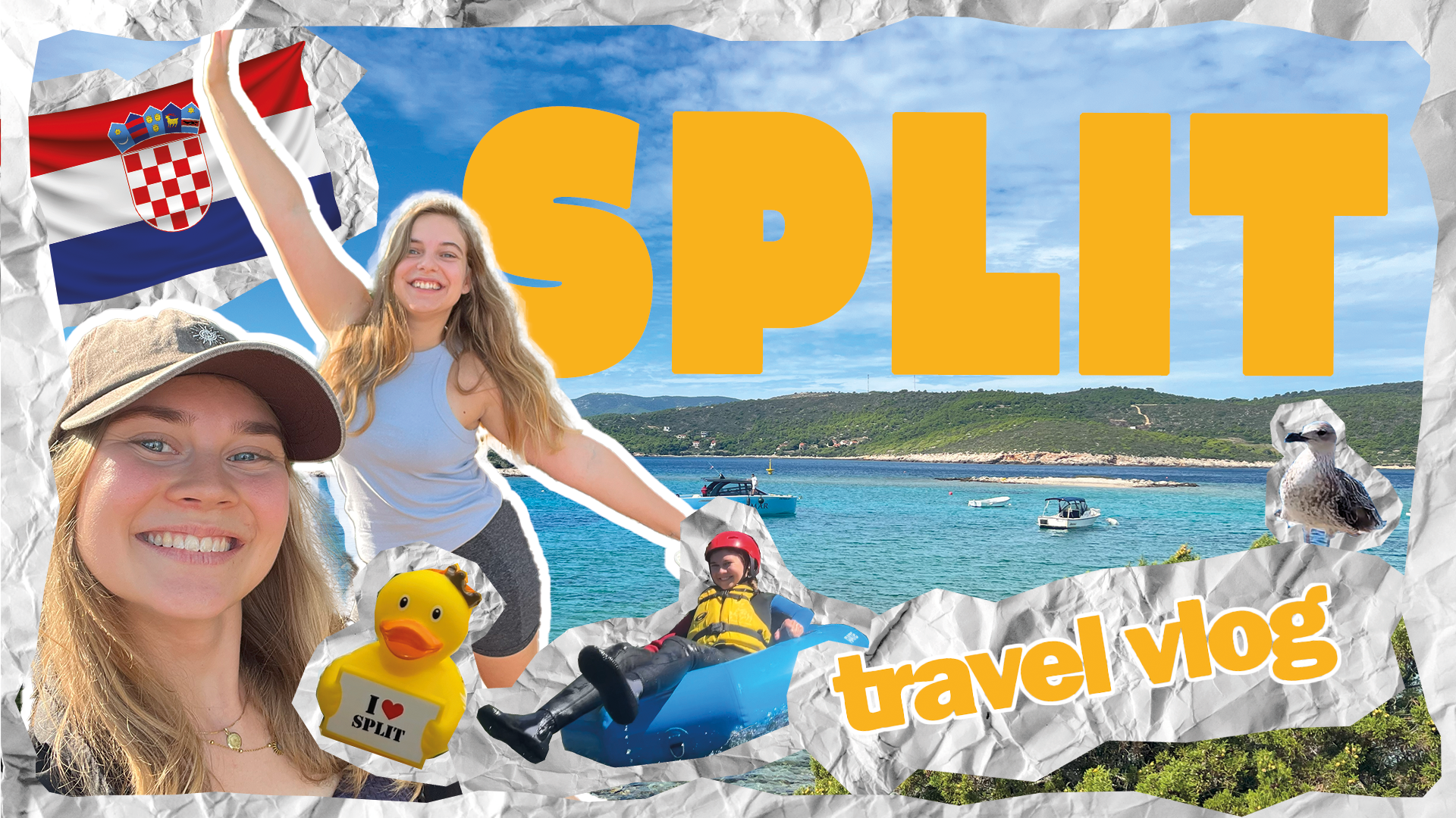 Sharleyne and Sophie from CheckYeti during their trip to Split in Croatia smiling in the camera.