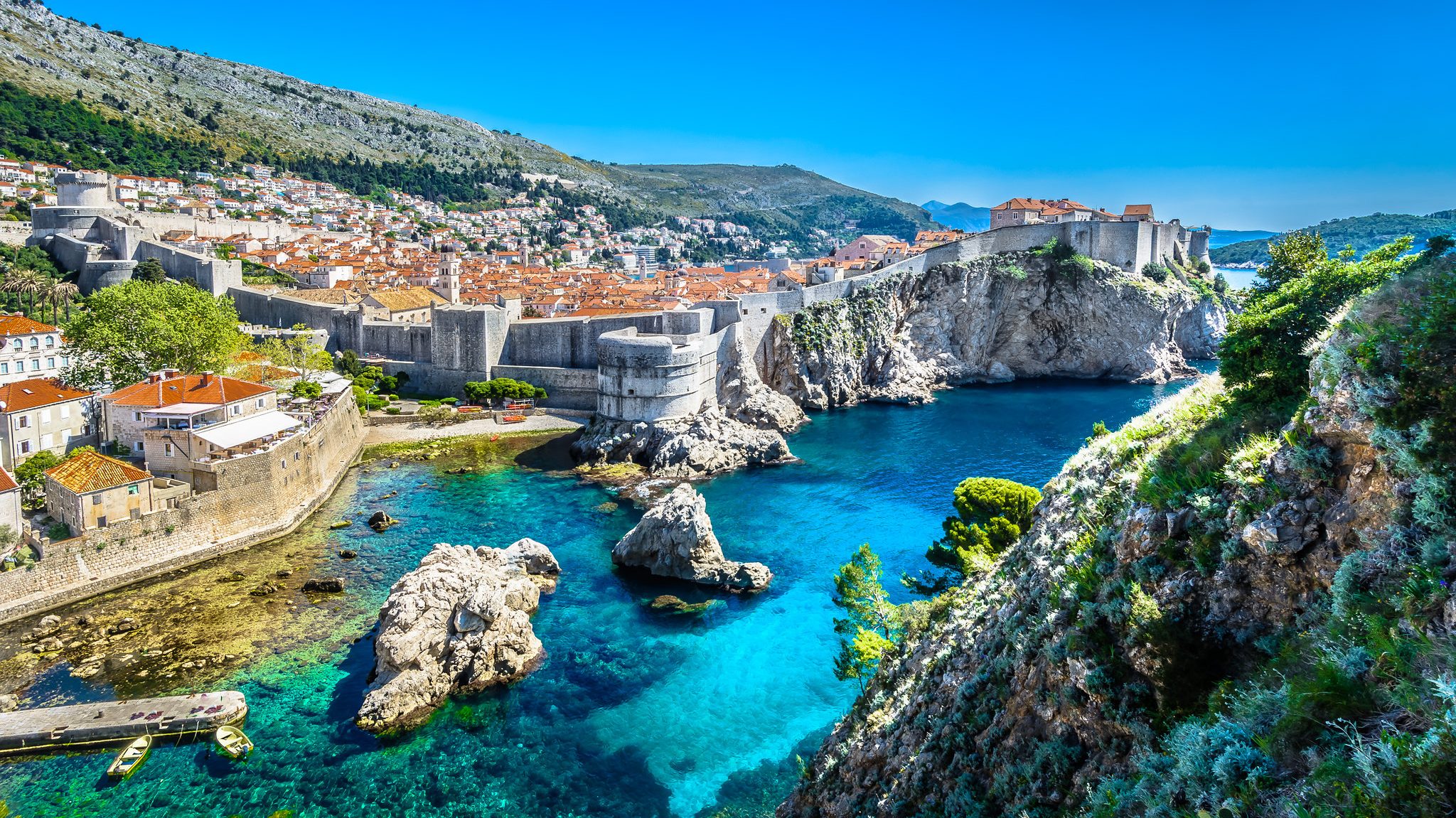 Aerial panoramic view of Dubrovnik.