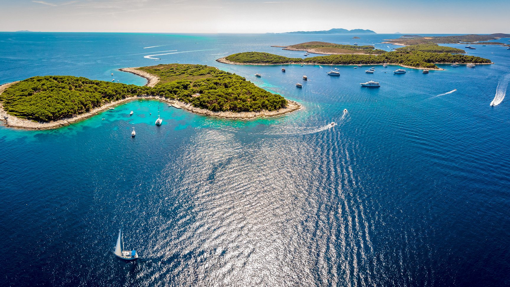 Aerial view of Paklinski Islands in Hvar.
